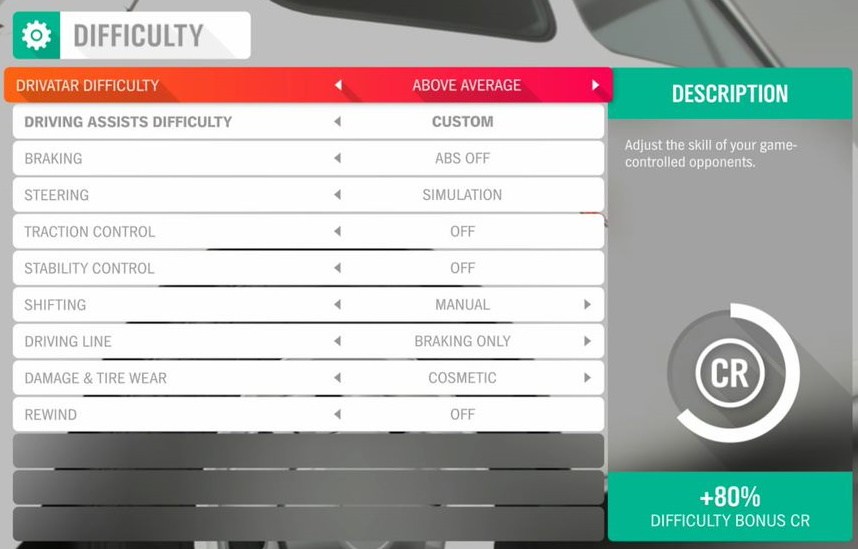 fORZA hORIZON 4 DIFICUILT SETTINGS FOR DRIFTING